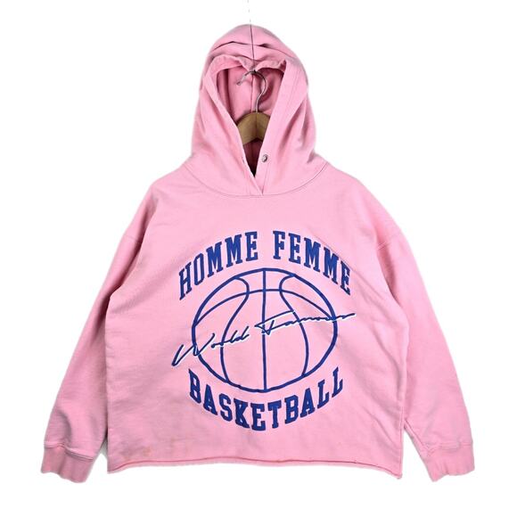Homme + Femme Other - Homme + Femme Basketball Pink Pullover Chopped Hoodie Large Boxy Streetwear